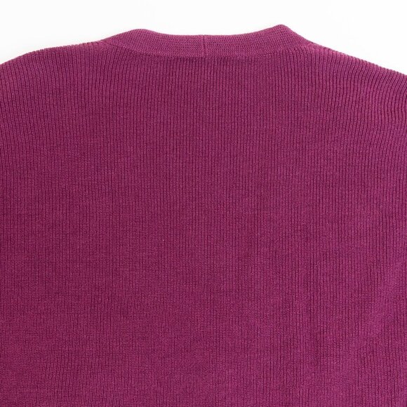 Eileen Fisher Organic Linen Cotton V-Neck Cardigan Oversized Boxy Plum Purple - Picture 9 of 14